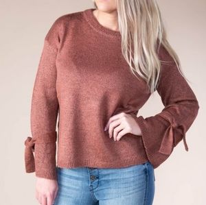 Anthropologie Tie Sleeve Sweater